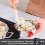 نمای جزئیات سرویس قابلمه و تابه استیل ۱۳ پارچه کاراجا مدل Pisir Sakla پرداخت و جزئیات مواد