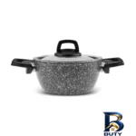 نمای جزئیات سرویس قابلمه و تابه بیوگرانیتی ۹ پارچه کاراجا مدل Biogranit Grey Stone پرداخت و جزئیات مواد