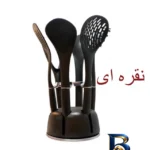 نمای جزئیات سرویس ملاقه و کفگیر ۷ پارچه نوین فرم مدل کاریزما پرداخت و جزئیات مواد