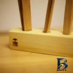 نمای جزئیات سرویس ملاقه و کفگیر ۴ پارچه وودلندزون مدل کدبانو پرداخت و جزئیات مواد
