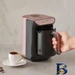 نمای جزئیات قهوه ساز کاراجا مدل Hatir Hups با طراحی زیبا پرداخت و جزئیات مواد
