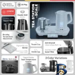 نمای جزئیات چای ساز فلر مدل TSS 550 کنار هم حرکت و نصب پشتی