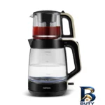 نمای جزئیات چای ساز روی هم کاراجا مدل Glass Tea XL پرداخت و جزئیات مواد