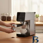 نمای جزئیات اسپرسو ساز شیائومی مدل semi automatic با ظرفیت 900 میلی لیتر پرداخت و جزئیات مواد