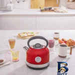 نمای جزئیات کتری برقی کاراجا مدل Retro 2202 با گنجایش 1.7 لیتر پرداخت و جزئیات مواد