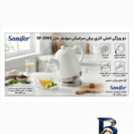 نمای جزئیات کتری برقی سونیفر مدل 2093 با گنجایش 1.7 لیتر پرداخت و جزئیات مواد