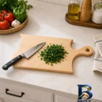 نمای جزئیات تخته گوشت ساطوری مدل چوبی NK 025 پرداخت و جزئیات مواد
