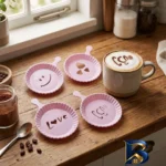 نمای جزئیات شابلون قهوه تاپ استار کد 101 مجموعه ۴ عددی پرداخت و جزئیات مواد
