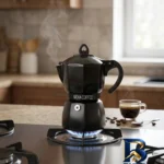 نمای جزئیات موکاپات لانو مدل MOKA یک فنجان پرداخت و جزئیات مواد