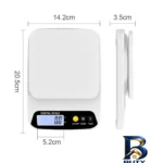نمای جزئیات ترازو آشپزخانه دیجیتال مدل scale-Stainless حداکثر ظرفیت قابل اندازه گیری ۱۰ کیلوگرم با دقت ۱ گرم اصل پرداخت و جزئ