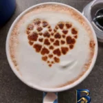 نمای جزئیات شابلون قهوه مدل قلب اصل پرداخت و جزئیات مواد