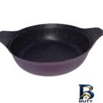 نمای جزئیات تابه چدن مدل Best با کفه دو جداره و در پیرکس پرداخت و جزئیات مواد