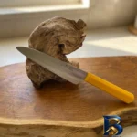 نمای جزئیات چاقو آشپزخانه مدل راسته بری پناهنده پرداخت و جزئیات مواد