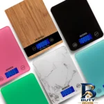 نمای جزئیات ترازوی آشپزخانه هدیه مدل بامبو چوبی پرداخت و جزئیات مواد