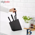 نمای جزئیات سرویس چاقو آشپزخانه ۴ پارچه ایکیا مدل 10346831 بسته سه عددی پرداخت و جزئیات مواد