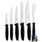 نمای جزئیات سرویس چاقو ۶ پارچه ترامونتینا مدل Plenus پرداخت و جزئیات مواد