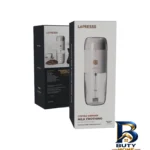 نمای جزئیات قهوه ساز لپرسو مدل دستگاه دو کاره فوم شیر و آسیاب LePresso LPMFGRWH ۲IN۱ Portable Milk Frother اصل حرکت و نصب پشت