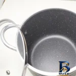 نمای جزئیات قابلمه گرانیتی ظرف سازان اسدیان با پوشش نسوز پرداخت و جزئیات مواد