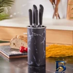 نمای جزئیات سرویس چاقو آشپزخانه 6 پارچه مدل Marble کاراجا پرداخت و جزئیات مواد
