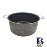 نمای بسته بندی قابلمه تفلون تابان با روکش گرانیت و در دو دسته برچسب و بسته بندی