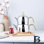 نمای جزئیات ست کتری و قوری کاراجا مدل Urban با طراحی زیبا پرداخت و جزئیات مواد