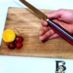 نمای جزئیات چاقوی آشپزخانه فاخر زنجان مدل گوشت و مرغ پرداخت و جزئیات مواد