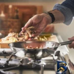 نمای جزئیات تابه استیل ایکیا با کفه دو جداره و طراحی کاربردی پرداخت و جزئیات مواد