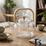نمای جزئیات قوری مدل دسته بامبو کد 418 با گنجایش 1 لیتر پرداخت و جزئیات مواد