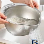نمای بسته بندی آبکش و آبگیر مدل برنج شوی استیل کد HS۱۳ اصل مهر کیسه و مواد