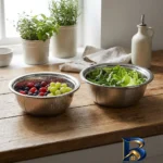 نمای بسته بندی ست آبکش و لگن کد AL۳۰ مجموعه ۲ عددی اصل برچسب و بسته بندی