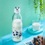 نمای جزئیات بطری شیشه ای ام وی اچ گلس اند پلاستیکس مدل PANDA پرداخت و جزئیات مواد
