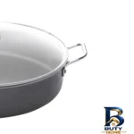 نمای جزئیات تابه تک ظرف کلاسیک گرانیتی دو دسته با در شیشه پرداخت و جزئیات مواد