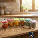 نمای جزئیات جای ادویه کد 8369 بسته ۶ عددی نمای نزدیک رشته ها و بافت