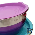 نمای جزئیات لگن آشپزخانه وای آی مدل رنگی کد 028 مجموعه ۵ عددی پرداخت و جزئیات مواد