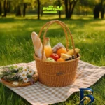 نمای جزئیات سبد پیک نیک بافت ایکی مدل 1915 پرداخت و جزئیات مواد
