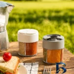 نمای جزئیات جا ادویه مدل چهار در یک با کیفیت عالی پرداخت و جزئیات مواد