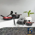 نمای بسته بندی سرویس پخت و پز 9 پارچه کاندید مدل اوربیت برچسب و بسته بندی