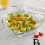نمای کناری ظرف نگهدارنده شیشه ای لیمون کد ۲۴۷۱ مناسب برای قراردادن در مایکروویو، یخچال، فریزر مجموعه ۳ عددی اصل پروفایل و ساخ