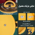 نمای کناری ظرف غذا گورمت مدل دو طبقه با طراحی دایره ای پروفایل و ساختار