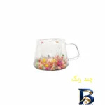 نمای کناری فنجان مدل دوجداره گلدار اصل پروفایل و ساختار