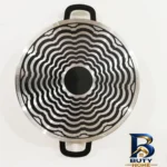 نمای کناری تابه وگاتی با روکش گرانیت و در پیرکس پروفایل و ساختار