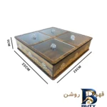 نمای سرو جعبه پذیرایی صدراباکس مدل آجیلی کد SBlux۰۰۴zr اصل ایده سرو کاسه تنقلات