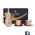 نمای کناری ست ۵ تکه دله و فنجان مسی مدل یادگار کد HS۵۹ اصل پروفایل و ساختار