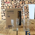 نمای کناری لیوان ایکیا مدل Reko بسته ۶ عددی پروفایل و ساختار
