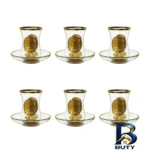 نمای کناری ست فنجان و نعلبکی ۱۲ پارچه مناسب برای ۶ نفر مدل کمرباریک کد 5571 پروفایل و ساختار