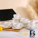 نمای کناری سرویس چای خوری ۱۲ پارچه ۶ نفره شاهین مدل Dantella C پروفایل و ساختار