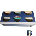 نمای کناری ظرف نگهدارنده شیشه ای بلور اصفهان مدل HIDA برای یخچال و فریزر مجموعه 6 عددی پروفایل و ساختار