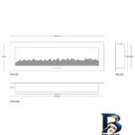 نمای کناری شومینه دیواری برقی بیستون مدل D.Z_۲۰۰_T_L۴.bs اصل پروفایل و ساختار