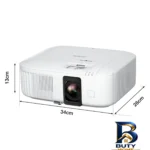 نمای کناری ویدئو پروژکتور اپسون مدل Epson EH-TW۶۲۵۰ اصل پروفایل و ساختار