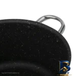نمای کناری قابلمه کاج نچسب گرانیتی با در پیرکس پروفایل و ساختار